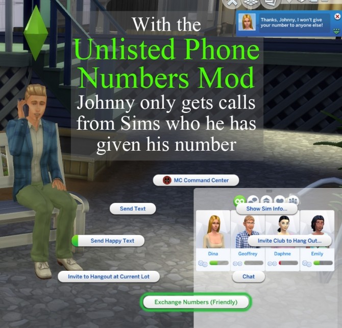 Sims 4 Unlisted Phone Numbers by scumbumbo at Mod The Sims