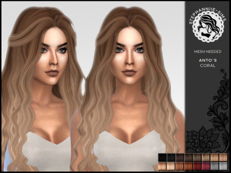 Anto’s Coral hair retexture by Stephanniie-Sims at TSR