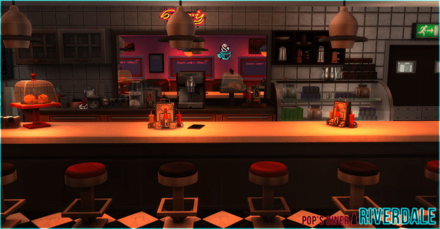 Sims 4 RIVERDALE Pop’s Diner by Waterwoman at Akisima
