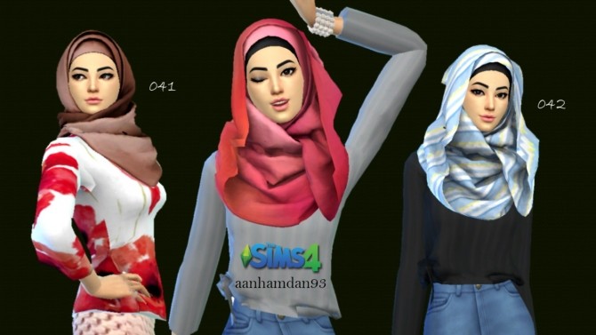 Sims 4 Hijab Model041 & 042 at Aan Hamdan Simmer93