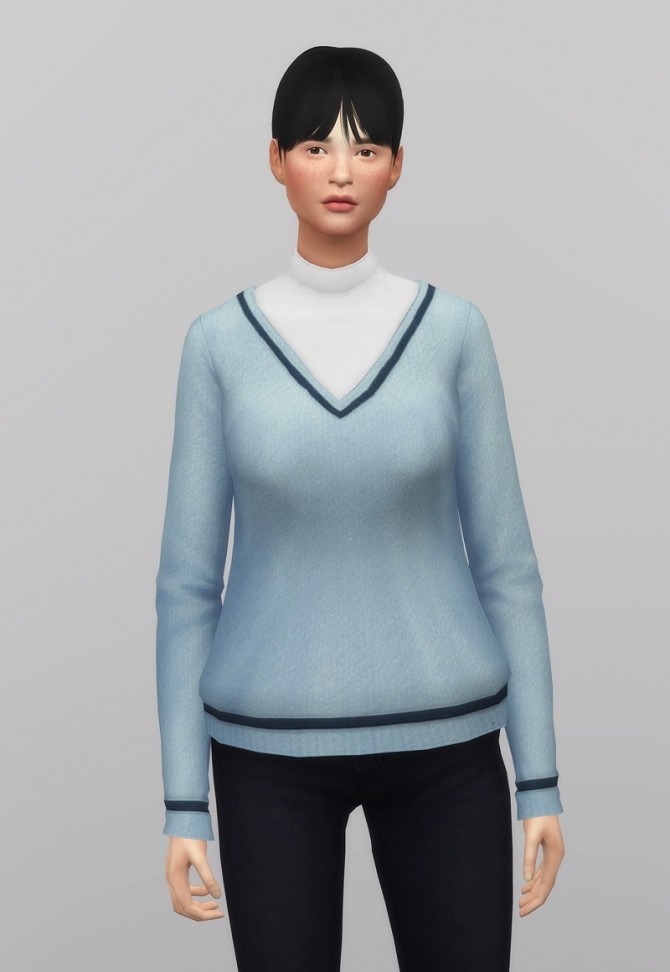 Sims 4 V neck Shape Knit at Rusty Nail