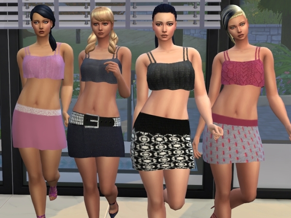 Sims 4 Top and skirt set by Louisa 1 at TSR