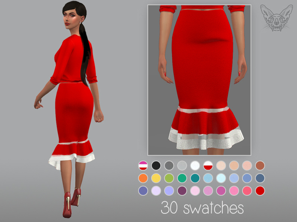Sims 4 Tulip Skirt by feyona at TSR