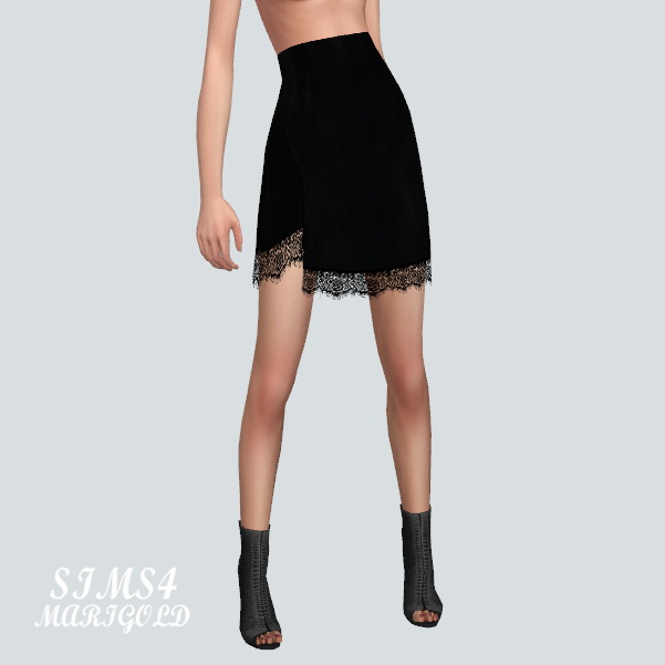 Sims 4 Lace Mini Skirt at Marigold