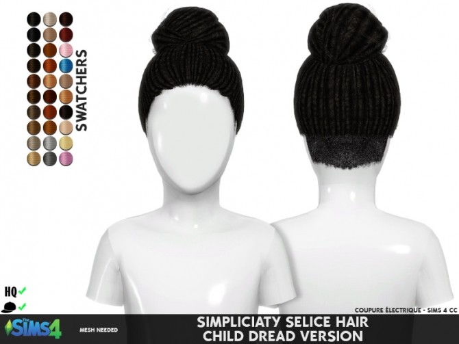 Sims 4 SIMPLICIATY SELICE HAIR DREAD VERSION by Thiago Mitchell at REDHEADSIMS
