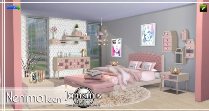 Nenima bedroom at Jomsims Creations » Sims 4 Updates