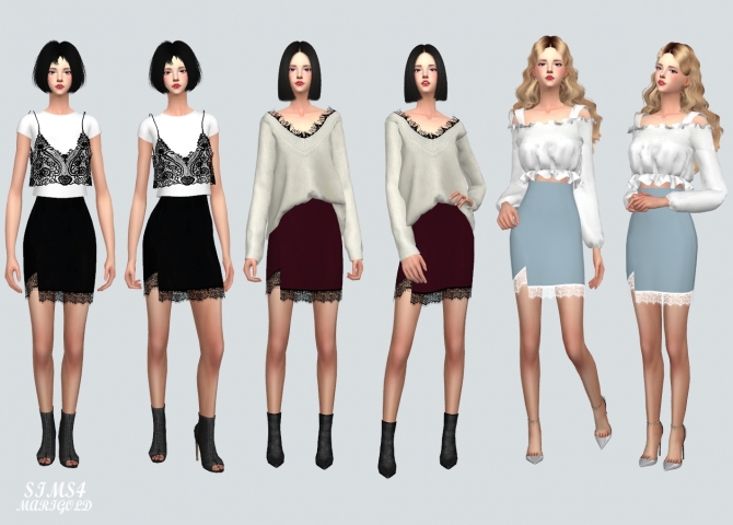Lace Mini Skirt at Marigold » Sims 4 Updates