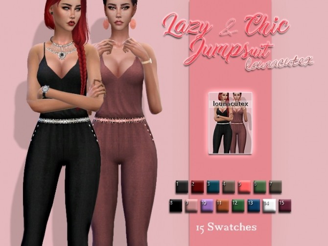 Sims 4 Lazy & Chic Jumpsuit at Lounacutex