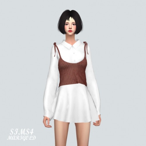 M Shirt With Bustier at Marigold » Sims 4 Updates