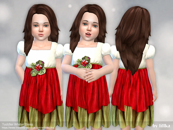 Sims 4 Winter Dress T by lillka at TSR