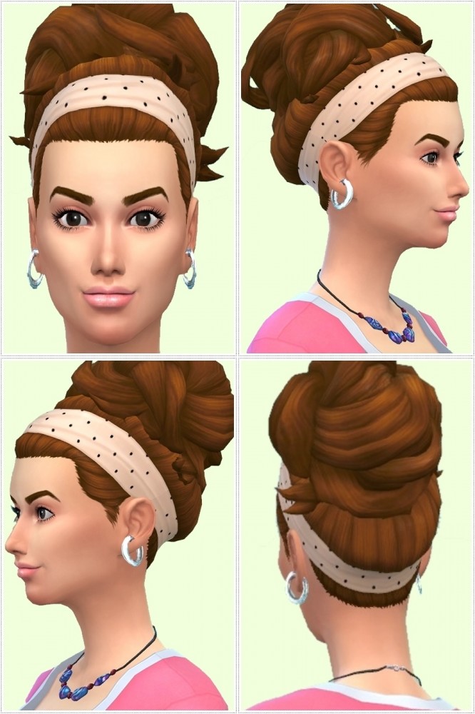 Sims 4 Big Bun with Dots hair at Birksches Sims Blog