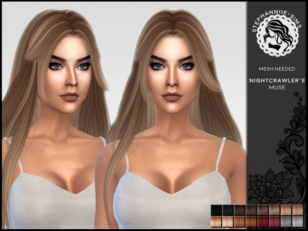 Sims 4 Nightcrawlers Muse hair retexture by Stephanniie Sims at TSR