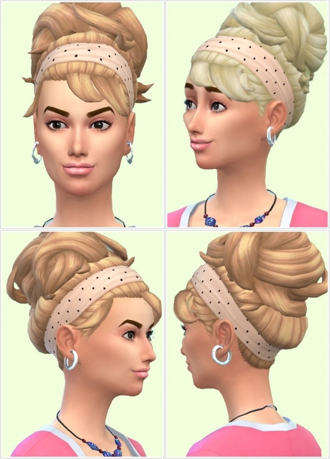 Sims 4 Big Bun with Dots hair at Birksches Sims Blog