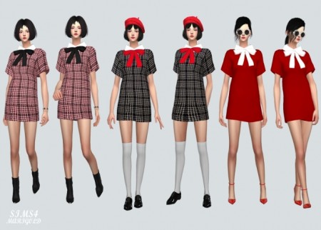 H-Line Dress With Ribbon at Marigold » Sims 4 Updates