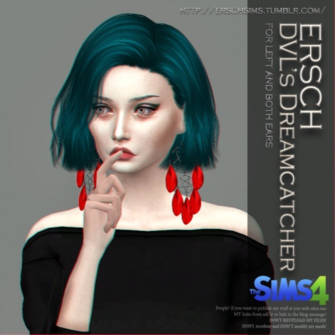 Sims 4 DVLs Dreamcatcher Earrings at ErSch Sims