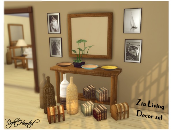 Sims 4 Zia Living Decor Set by RightHearted at TSR