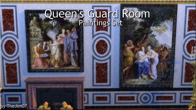 Sims 4 Queens Guard Room Paintings Set by TheJim07 at Mod The Sims