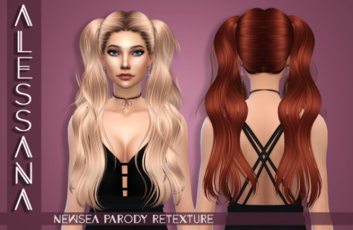 Sims 4 NewSea Parody Hair Retexture at Alessana Sims