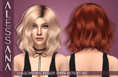 Sims 4 HallowSims Peggy 0494 Hair Retexture at Alessana Sims