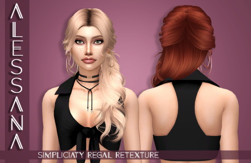 Sims 4 Simpliciaty Regal Hair Retexture (P) at Alessana Sims