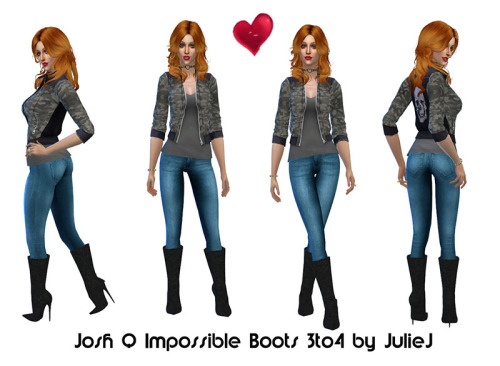 Sims 4 JoshQ Impossible Boots 3to4 at Julietoon – Julie J