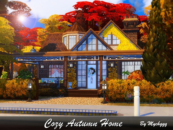 Sims 4 Cozy Autumn Home by MychQQQ at TSR
