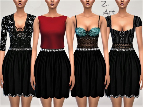 Sims 4 NightZ 03 skirt with straps by Zuckerschnute20 at TSR