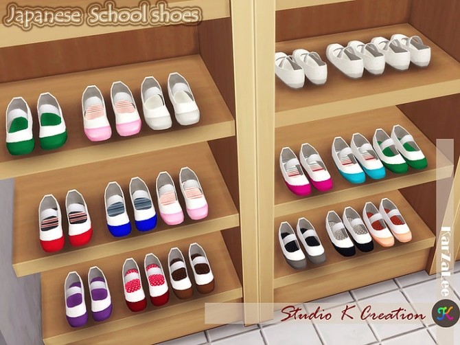 Sims 4 Japanese School Shoes decor at Studio K Creation