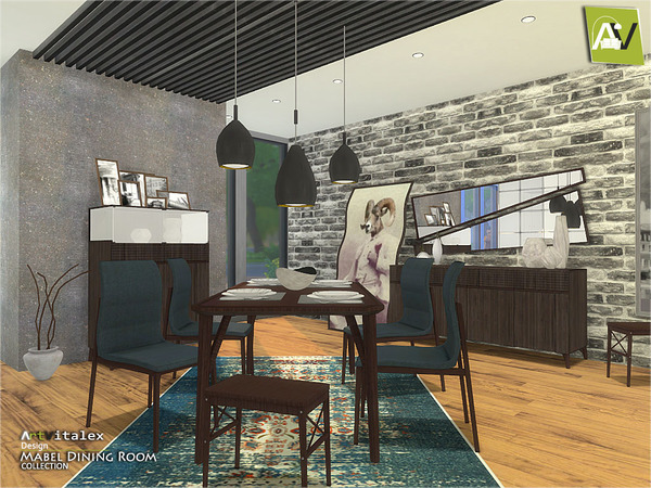 Sims 4 Mabel Dining Room by ArtVitalex at TSR