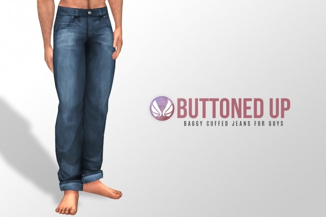 Sims 4 Buttoned Up Baggy and Cuffed Jeans at Simsational Designs
