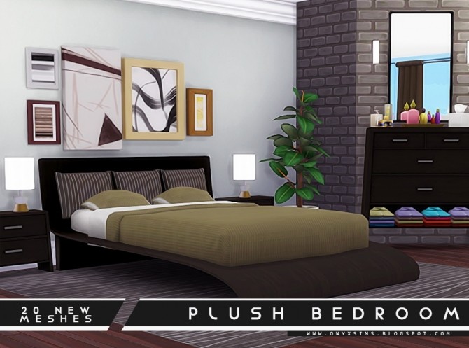 Sims 4 Plush Bedroom Set at Onyx Sims
