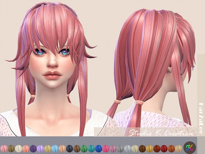 Sims 4 Animate hair 88 Yuno Gasai at Studio K Creation