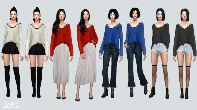 Lace Sweater at Marigold » Sims 4 Updates