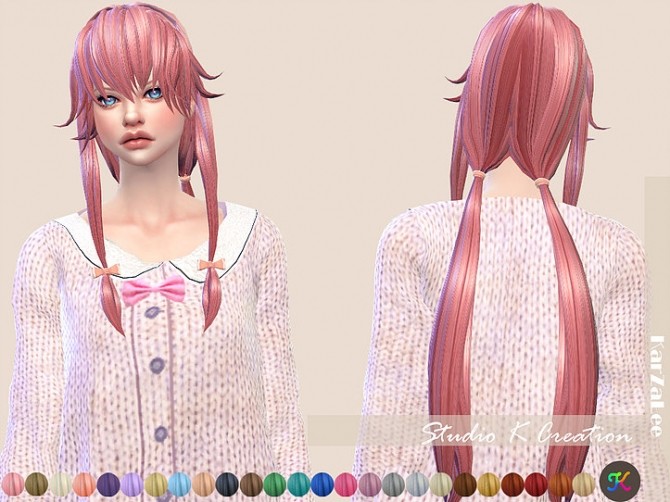Sims 4 Animate hair 88 Yuno Gasai at Studio K Creation