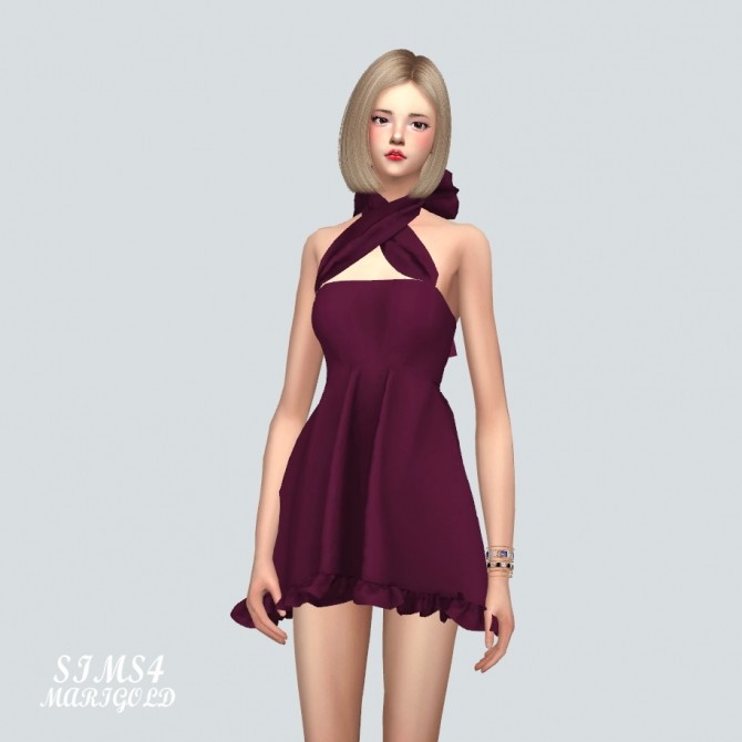 Sims 4 X Mini Dress With Ribbon at Marigold