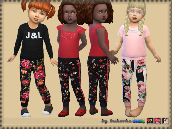 Sims 4 Pants Flowers by bukovka at TSR