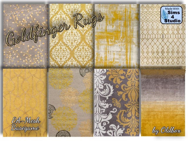 Sims 4 Goldfinger rugs by Oldbox at All 4 Sims