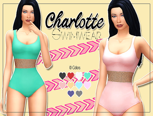 Sims 4 Charlotte Swimsuit V.1 at Kass