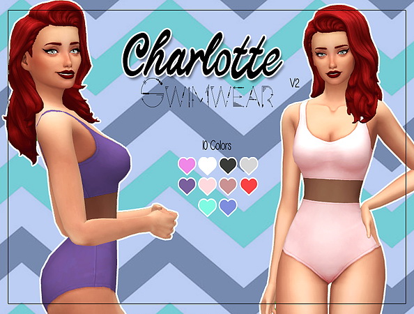 Sims 4 Charlotte Swimsuit V.2 at Kass