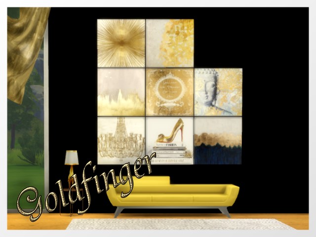 Sims 4 Goldfinger paintings by Oldbox at All 4 Sims