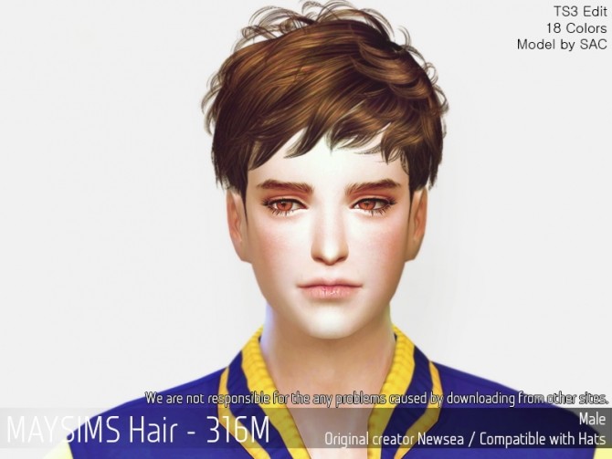Sims 4 Hair 316M (Newsea) at May Sims