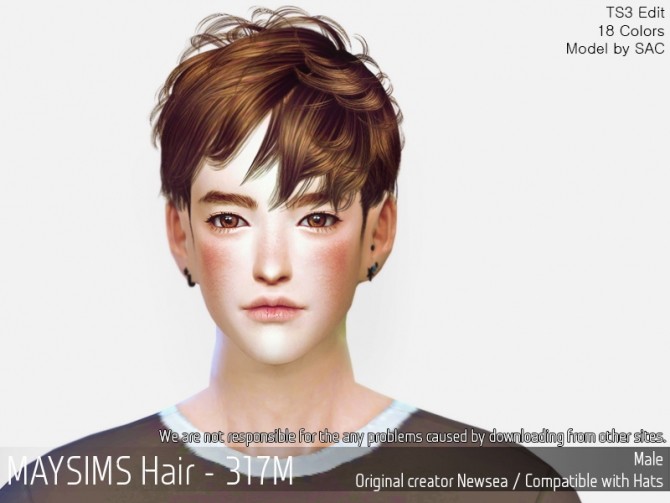 Sims 4 Hair 317M (Newsea) at May Sims