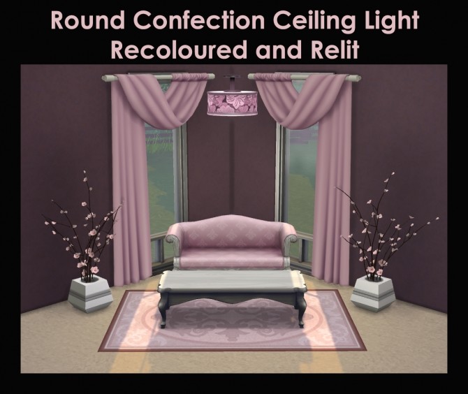 Sims 4 Round Confection Ceiling Light Recoloured and Relit by Simmiller at Mod The Sims