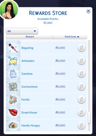 Higher Cost Aspiration Rewards from Store by aceposse at Mod The Sims ...