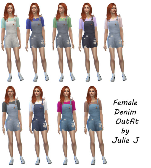 Sims 4 Denim outfit at Julietoon – Julie J