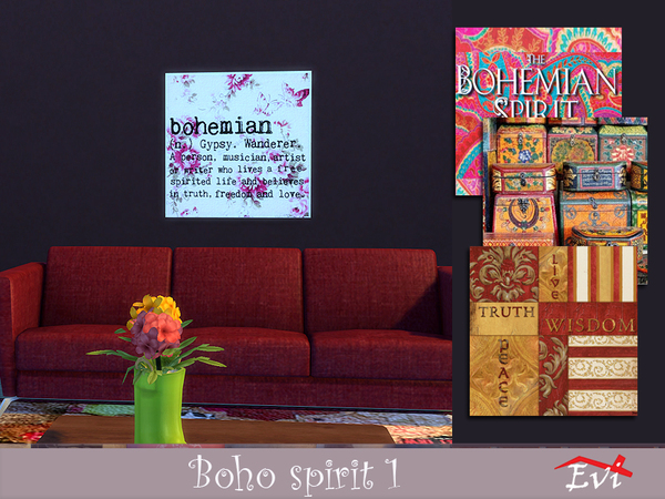 Sims 4 Boho spirit 1 canvas wall decor by Evi at TSR