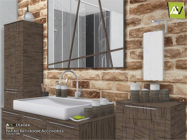 Sims 4 Papiro Bathroom Accessories by ArtVitalex at TSR