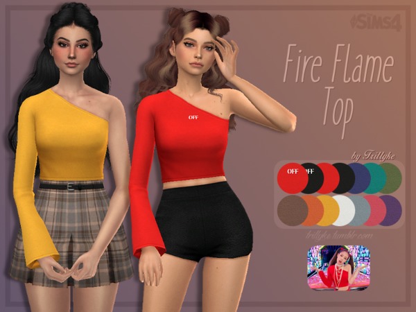 Sims 4 Fire Flame Top by Trillyke at TSR
