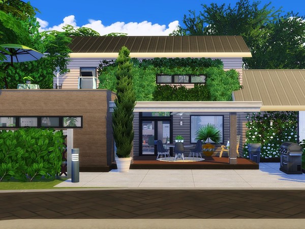 Sims 4 Modern Estate by MychQQQ at TSR