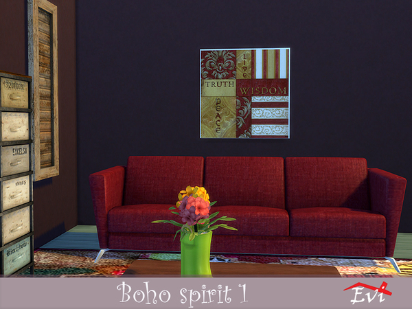 Sims 4 Boho spirit 1 canvas wall decor by Evi at TSR